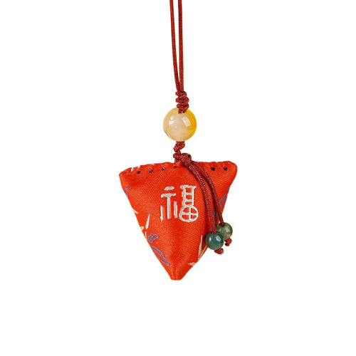 Easter Festival Embroidered Zongzi Aroma Pouch Mini Portable mugwort fortune bag spherical aroma sachet phone hanger gift
