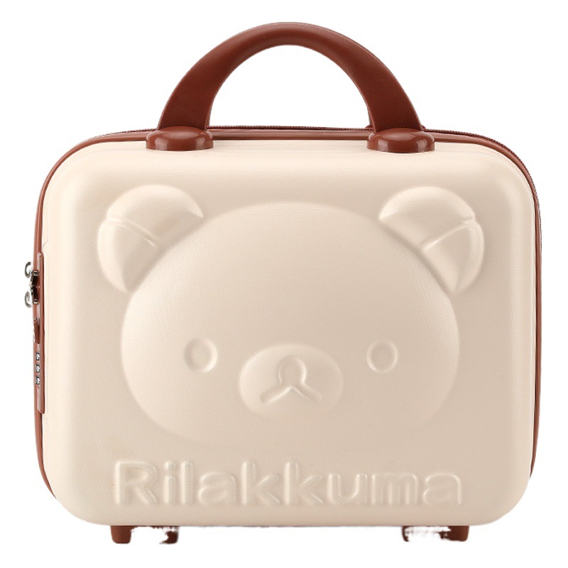 14 pulgadas Internet celebridad moda regalo oso almacenamiento portátil caso cosmético cremallera portátil contraseña bloqueo suministro directo de fábrica