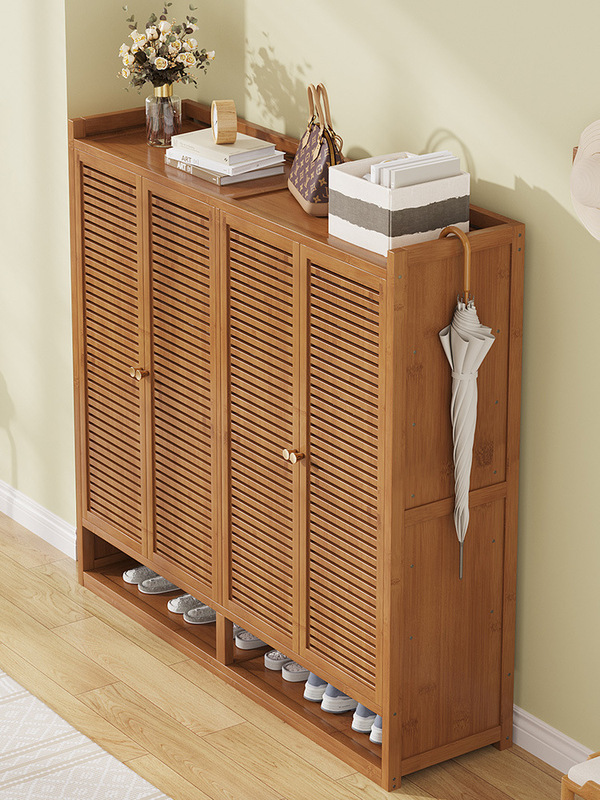 Multi-Layer Shoe Rack for Home Entrance, Large Shoe Cabinet for Indoor Hallway, Simple Bamboo Design, New Model 2025, Popular Entryway Furniture