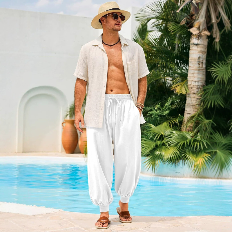 Aliexpress 2026 Men's Summer Wear-Resistant Quick-Dry Commuter Casual Pants Sports Outdoor Jogging Stylish Long Pants in Stock