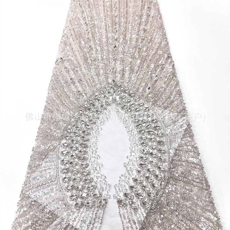 Centro hueco ojo de caballo diamante tela de malla de alta calidad brindis de novia alfombra roja tela de vestido delgada