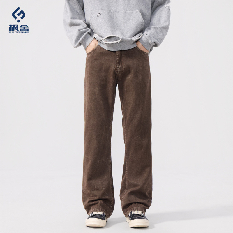 Maple House Men's Clothing / 2026 Spring/Autumn New American High Street Slim-Fit Tapered Jeans Versatile Trendy Long Pants