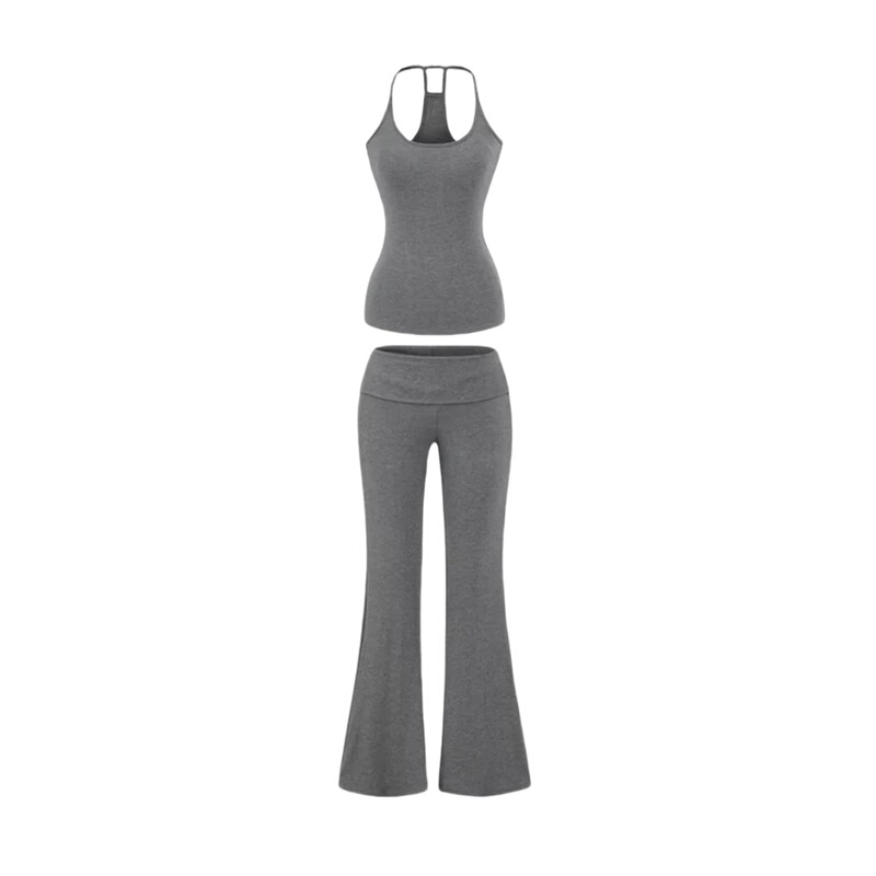 Slim-Fitting Sexy Elastic Slim-Fitting Chest Pad Tube Top Camisole Cuffed Low-Waist Hot Girl Hip-Covering Micro-Flared Pants Suit Slim-Fitting Sexy Elastic Slim-Fitting Chest Pad Tube Top Camisole Cuffed Low-Waist Hot Girl Hip-Covering Micro-Flared Pants Suit