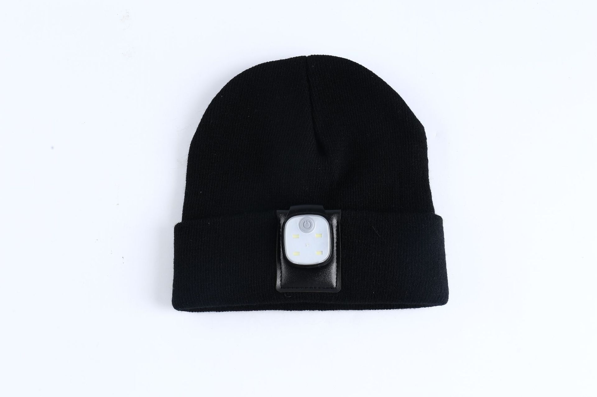 欧美市场LED毛线帽子 LED灯针织帽 秋冬季夜钓鱼带灯发光帽子