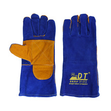 东铁外贸爆款/14英寸宝蓝色加掌牛皮耐高温/防火线电焊/防护手套