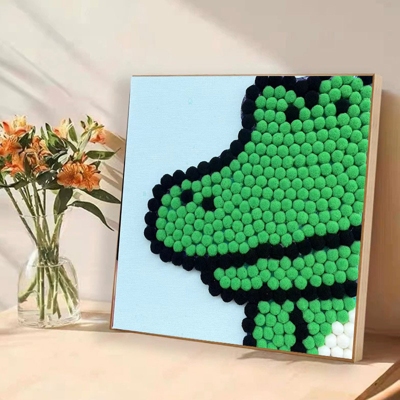 子供は毛玉をいっぱいにしてdiy手作りの材料を作って、益智玩具のアイデアを作って絵を貼ります。|undefined