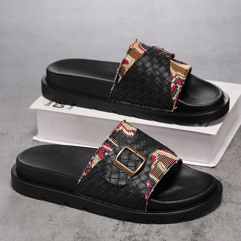 Men's Summer Shoes, Korean-style Shiny Leather Loafers, British-style Sandals, Trendy Casual Shoes For Young Men,_vogvips.com