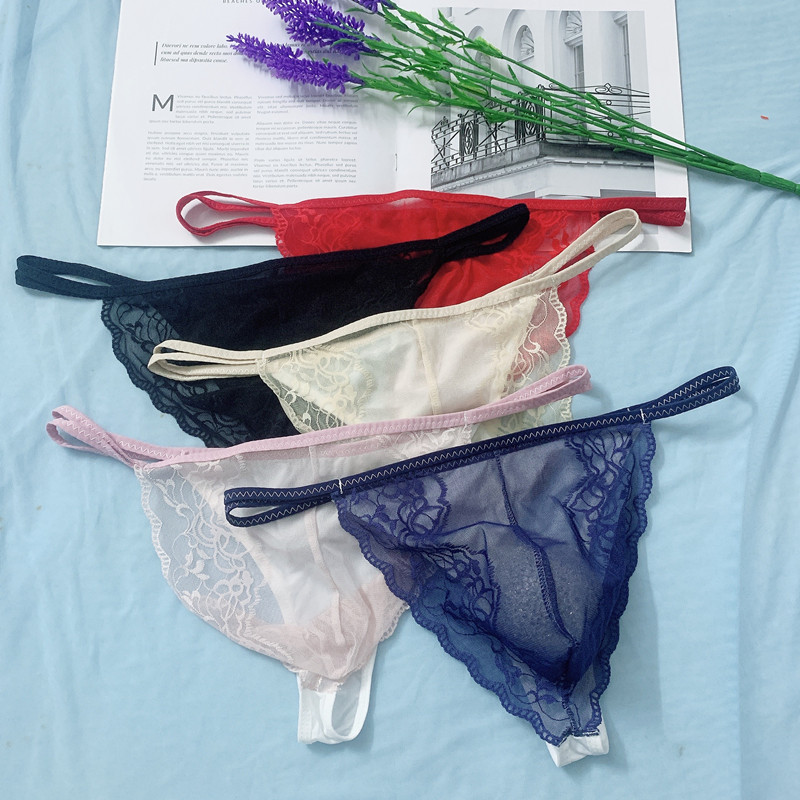 Sexy Temptation String Naadloze Transparante U-vormige String met Kant Extra Pittig Ondergoed voor Heren in Grote Maten_voghion.com