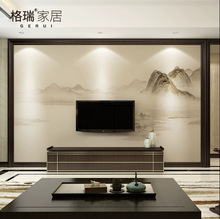 新中式电视背景墙壁纸现代古典装饰客厅卧室无缝墙纸壁画影视墙布