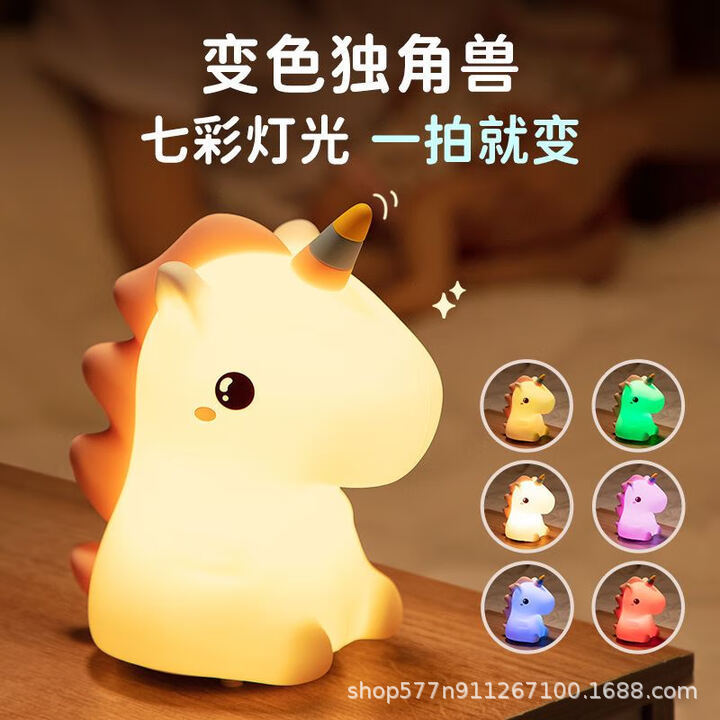 跨境大头熊猫硅胶小夜灯可充电拍拍灯创意可爱氛围卧室床头喂奶灯|undefined