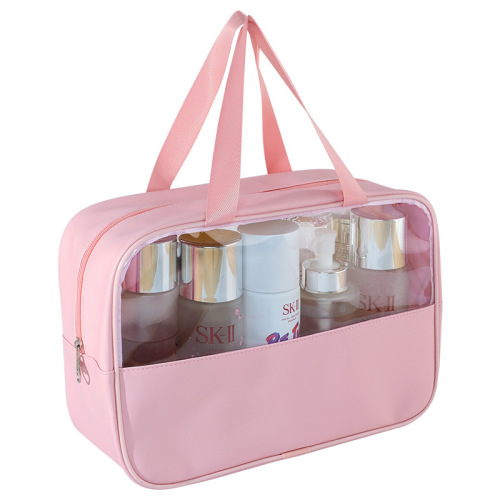 Spliced ​​cosmetic bag wholesale travel portable waterproof high-value storage bag transparent beach bag swimming toiletry bag