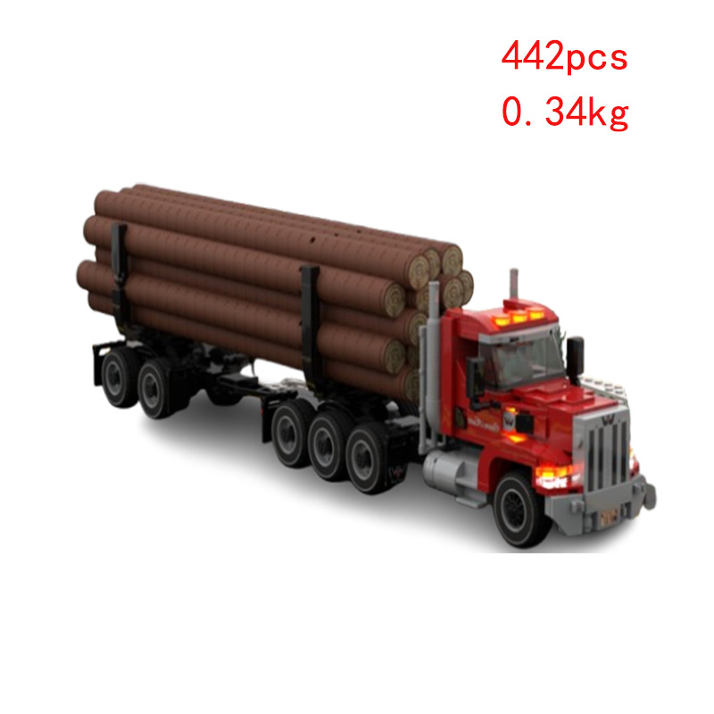 Cross-border Hot-selling In-stock MOC-80888 Truck Wood Transporter Assembled Small Particle Building Block Toy Model_voghion.com
