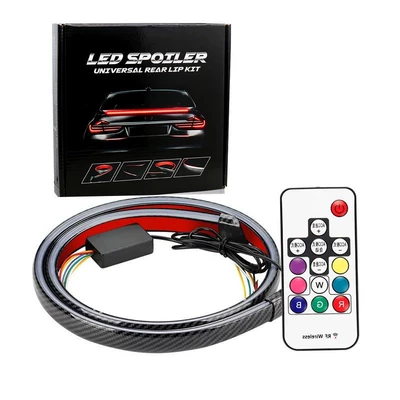 Universal External Carbon Fiber Pattern Car Rear Wing Brake Light Turn Signal Decorative Light Led Flowing Tail Light Strip (Other lights) - 12-symphony-remote-control-model
