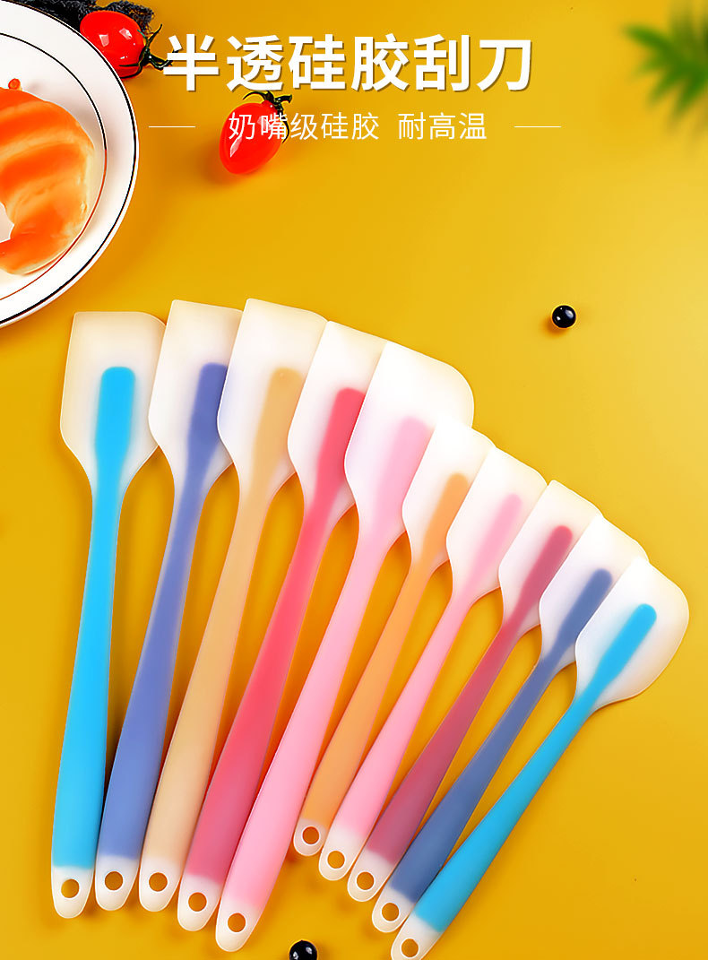半透明硅胶刮刀一体式硅胶刮刀牛油抹刀奶油抹刀搅拌铲刀刮刀烘焙-阿里巴巴