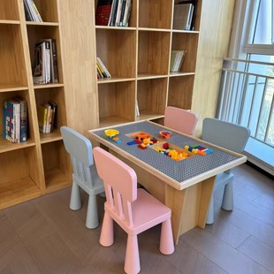 Solid Wood Children's Building Blocks Table Large Baby Toy Table Large Size Storage Table