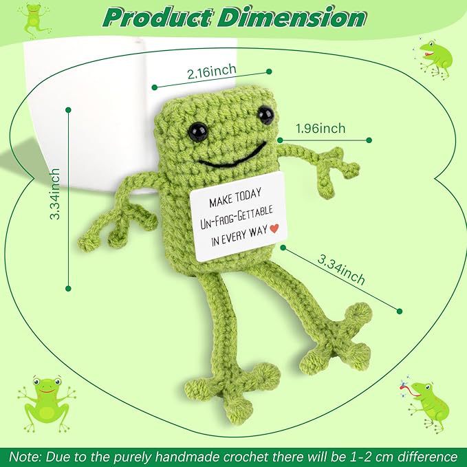 Funny Positive Frogs Mini Crochet Froミニかぎ針長脚カエル|undefined