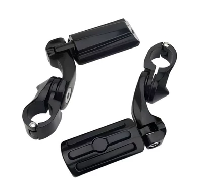 Road King, modified crash bars, foot – Motorcycle pedals - short-three-stand-pedal-in-shiny-black