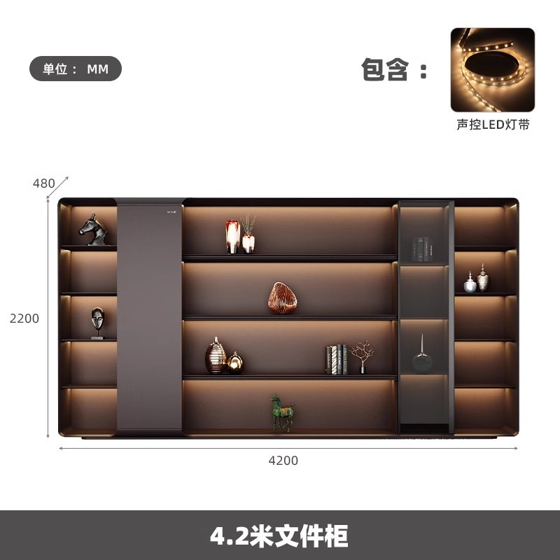 斯邦特2025年新款高档轻奢董事长总裁桌老板桌简约现代大班台带灯|undefined