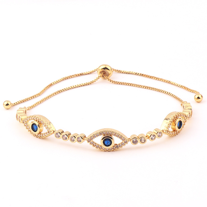 Fashion Eye Copper Bracelets Inlay Zircon Copper Bracelets