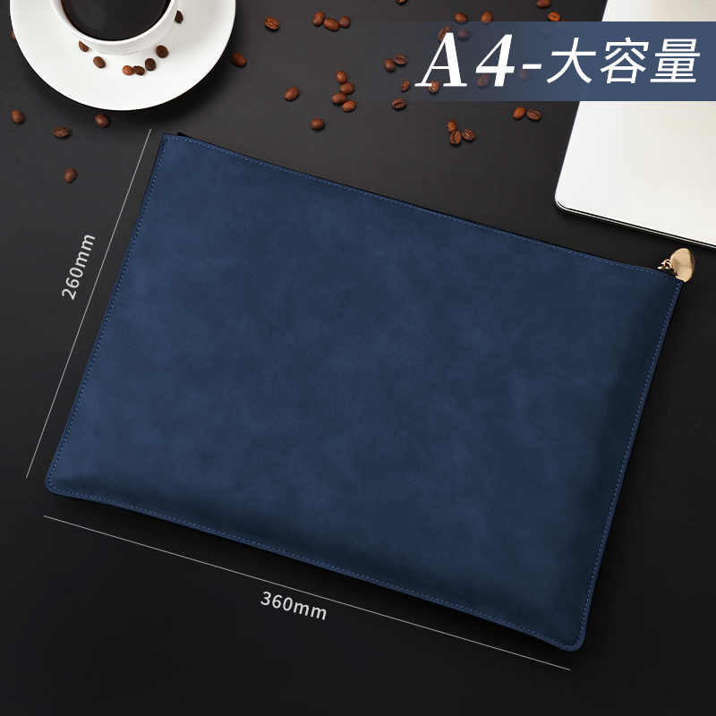 a4 ファイルバッグレザーポータブルファイルバッグフォルダーファイルバッグ肥厚不透明防水データビジネス文書|undefined