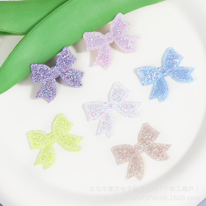 蝴蝶结声波压花金粉蝴蝶结手工diy辅料发夹配件吧唧贺卡装饰材料