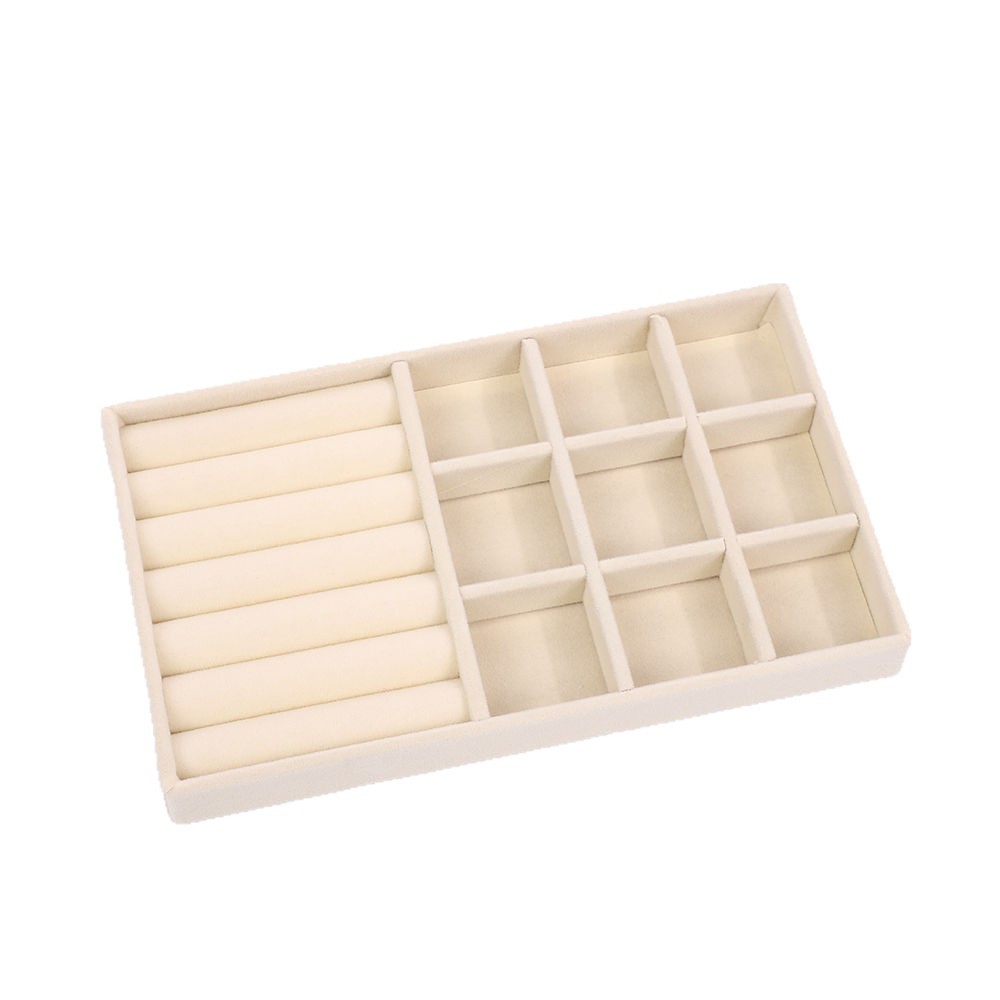 Franela, joyería, exhibición, caja de almacenamiento, acabado de escritorio, bandeja de almacenamiento de maquillaje, pendientes, pendientes, pulsera, anillo, estante de almacenamiento