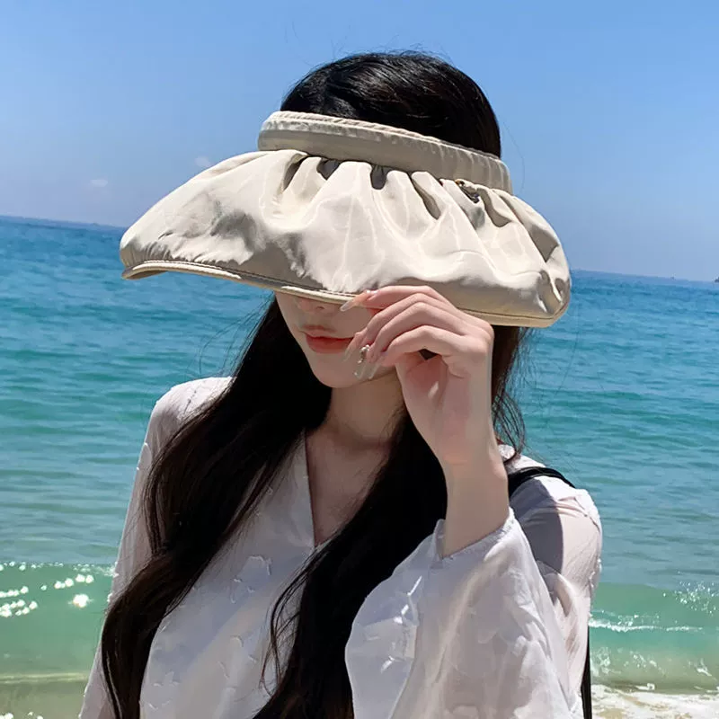Solar-Powered Sun Visor Hat, Korean Style, UV Protection, Convertible to Headband