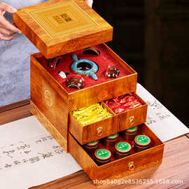 三大茗茶组合装铁观音金骏眉小种红茶加茶具厂家批发直播供货代发