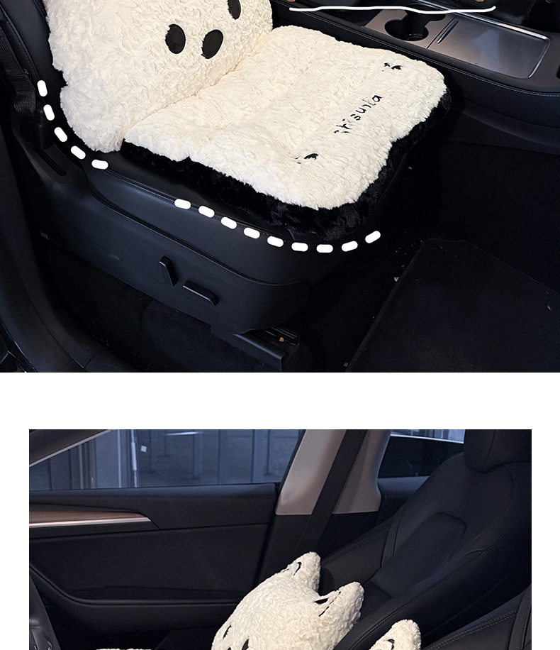 Cute Car Lumbar Cushion Integrated Cartoon Car Cushion Comfortable Car Cushion Neck Pillow Interior Supplies for Women