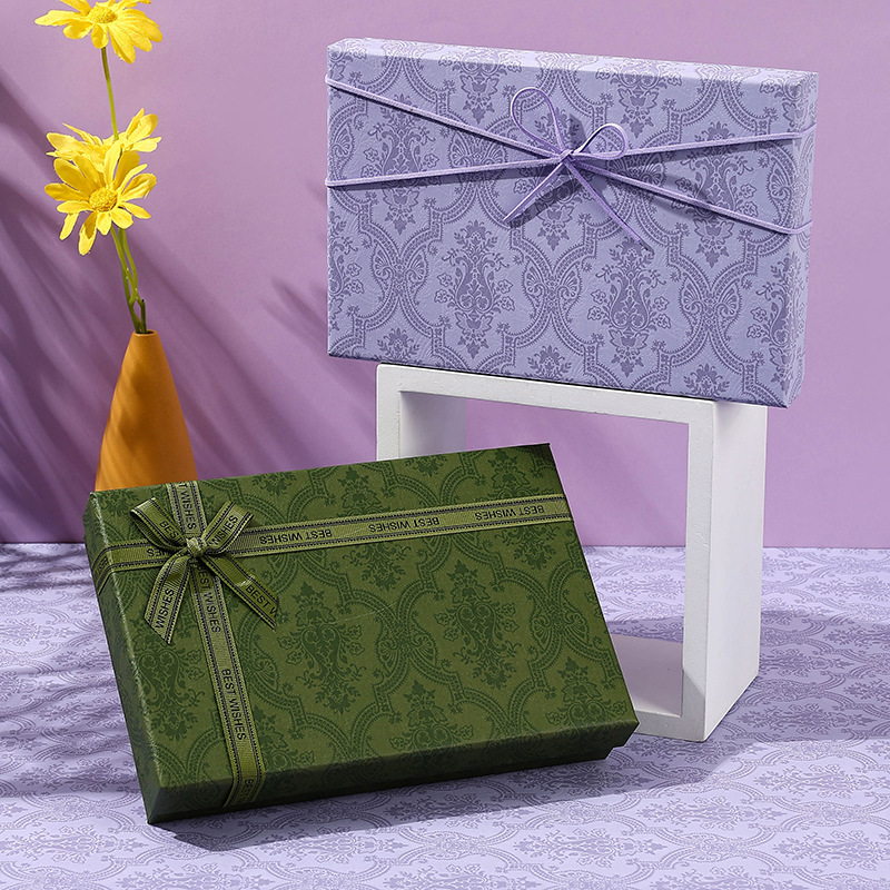 衣服包装盒睡衣t恤衬衫礼品盒围巾礼盒空盒精美绿色简约礼物盒子