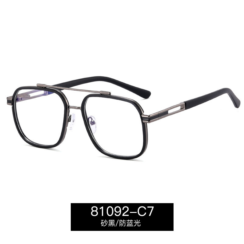 Montura Poligonal de Doble Puente para Gafas Neutras Anti Luz Azul de TR y Metal