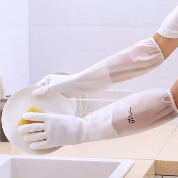 洗碗手套女橡胶胶皮厨房家务洁耐用型家用洗衣衣服用单层加长|undefined