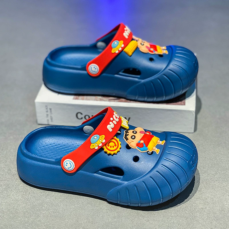 Обувь Croc для мальчиков, мягкая подошва, детские летние сандалии с героями мультфильмов для детей 4 лет и 5 лет, новые сандалии среднего размера, детские тапочки Baotou, ощущение сидения