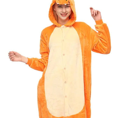 Pijamas transfronterizos al por mayor de fábrica Labubu pijamas femeninos de una sola pieza de dibujos animados pijamas de animales de franela Capibala