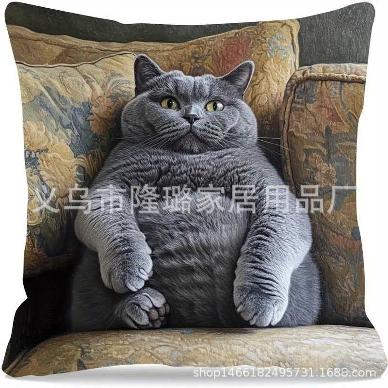 TEMU Hot-Selling Cat Plush Pillow Cover Cute Adorable Animal Cushion Bedroom Home Sofa Decorative Throw Pillow Cover Wholesale