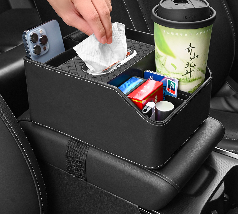 Car armrest box storage box multifunctional tissue box central control high-grade storage box storage rack car inner cup holder