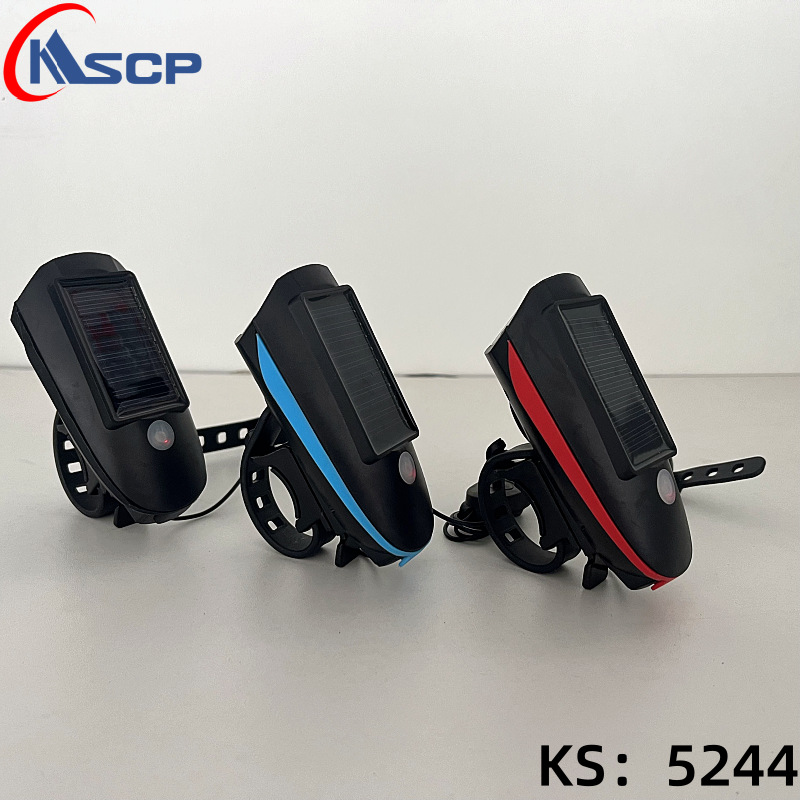 Bicicleta solar bocina faro carga noche bicicleta de montaña linterna accesorios de bicicleta equipo de ciclismo