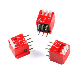 Dsdp03Lhget 2.54mm Pitch 3-Position Piano Key Type Straight Plug Dip Switch Toggle Coding Switch/Red