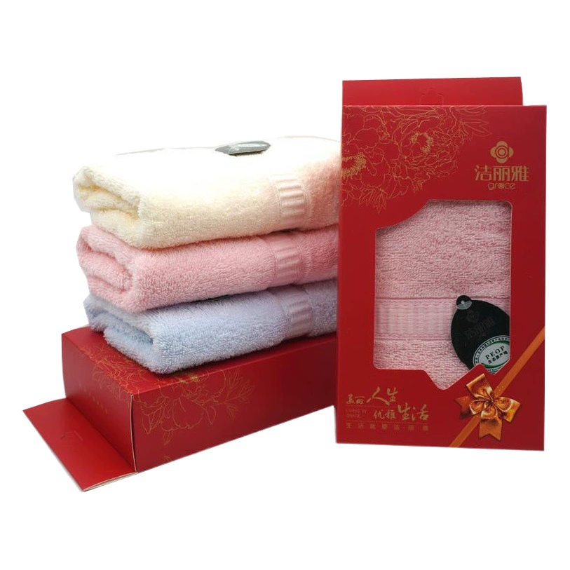 Jieliya одиночная коробка в коробке Праздничная одинарная Подарочная коробка для полотенца с вышитым логотипом Подарочная коробка для полотенца Jieliya