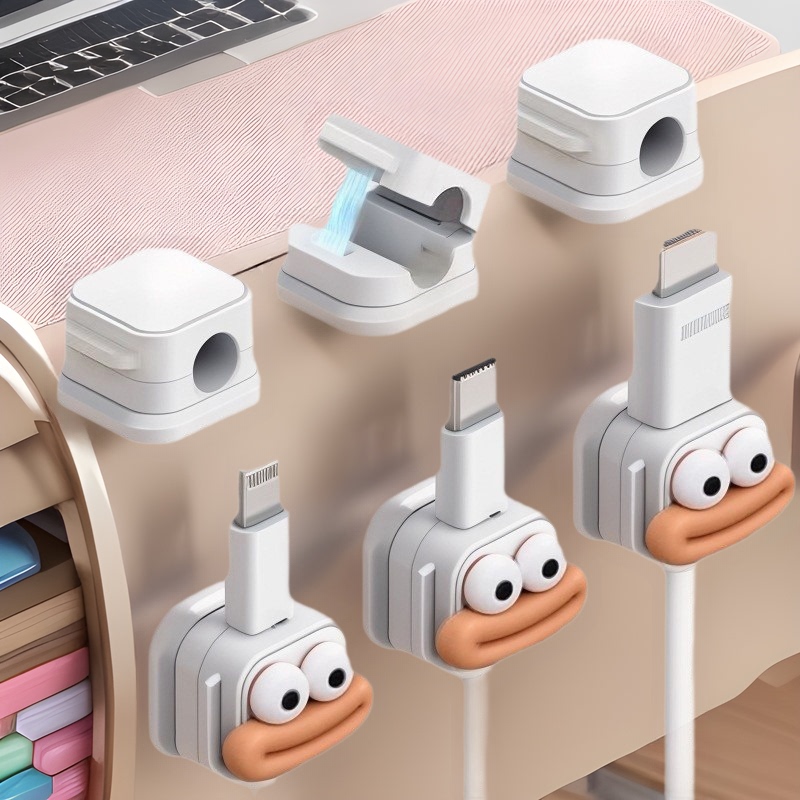 Desktop Wall-Mounted Mobile Phone Data Cable Charging Cable Storage and Fixing Device, Cable Clip, Plug, Cartoon Magnetic Cable Organizer Desktop Wall-Mounted Mobile Phone Data Cable Charging Cable Storage and Fixing Device, Cable Clip, Plug, Cartoon Magnetic Cable Organizer