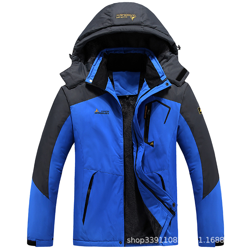 Invierno al aire libre de los hombres más tamaño chaqueta forrada de lana de las mujeres engrosada a prueba de viento resistente al frío cálido montañismo ropa de pesca hombres