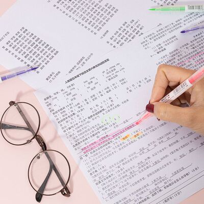 吻朵 Набор из 6 флуоресцентных ручек, красочные флуоресцентные маркеры, маркеры для проверки ключей к экзамену для студентов, конфетные цвета