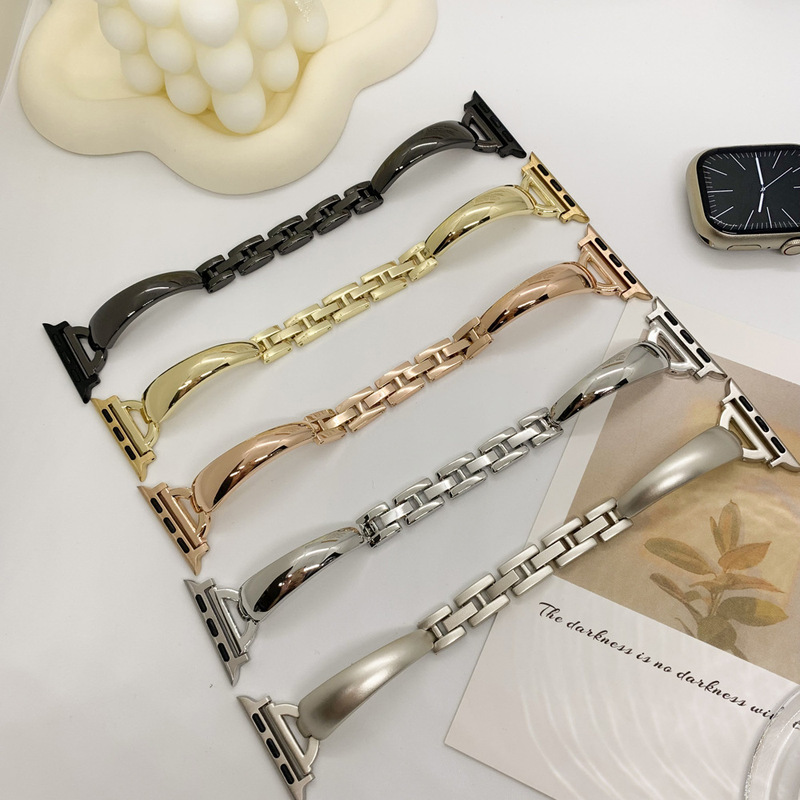 Large D Buckle Bracelet Metal Strap for Apple Apple Watch Wristband iwatch56789SE Smart Strap