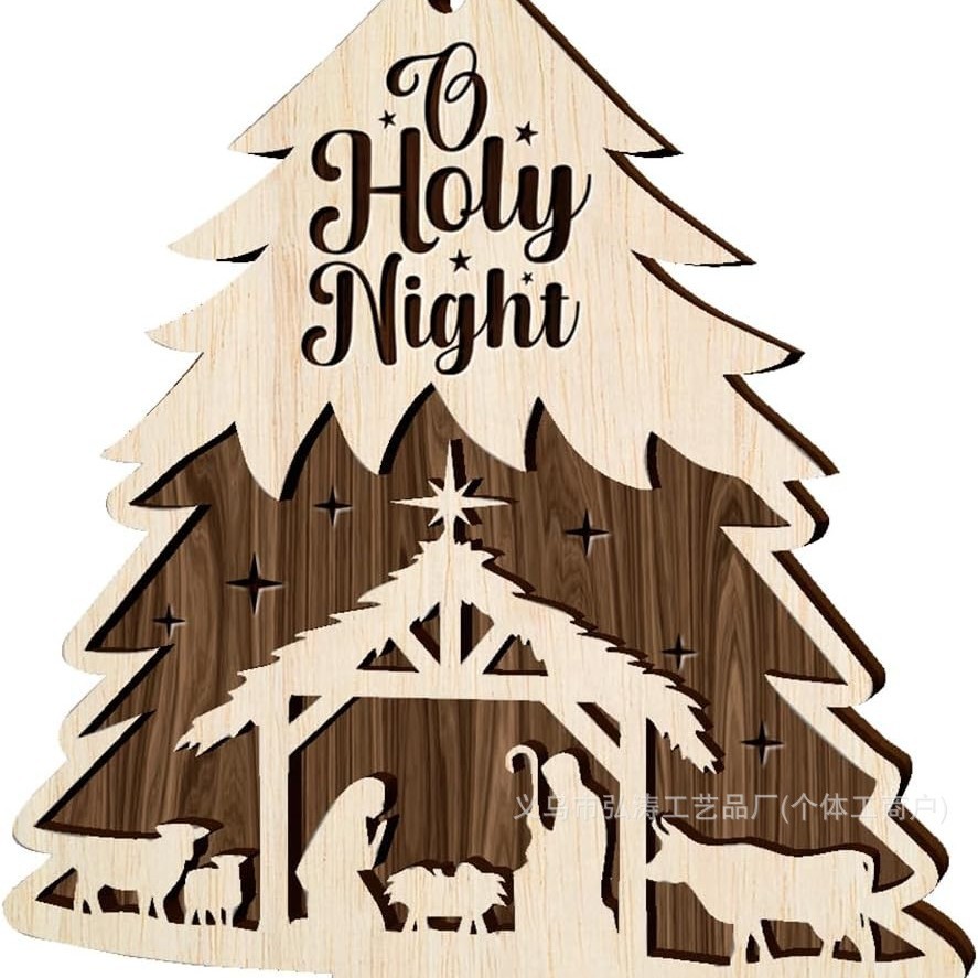 Decoración colgante 2026 nuevo mejor regalo de mudanza decoración de madera decoración para el hogar decoración del árbol de Navidad rojo