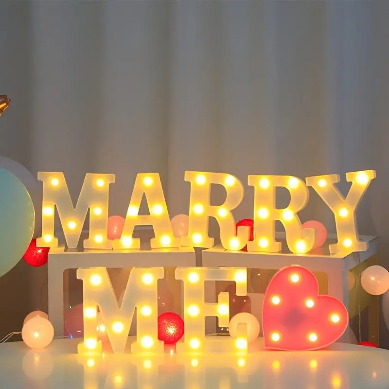 Amazon (16cm) LED blanco inglés número de letras lámpara de cumpleaños propuesta de matrimonio atmósfera lámpara LED lámpara decorativa