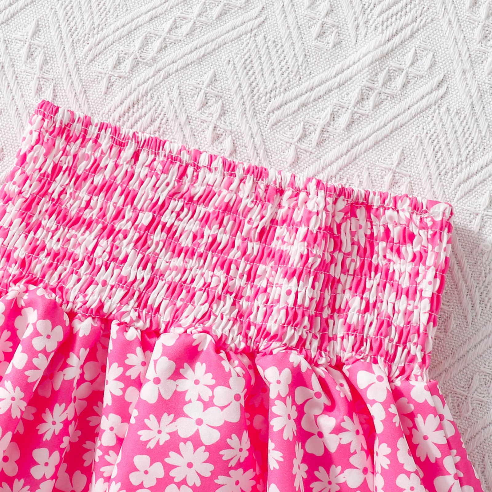 Slim Fit Type Flower Pattern Casual Cute Flower Polyester Girls Clothing Sets