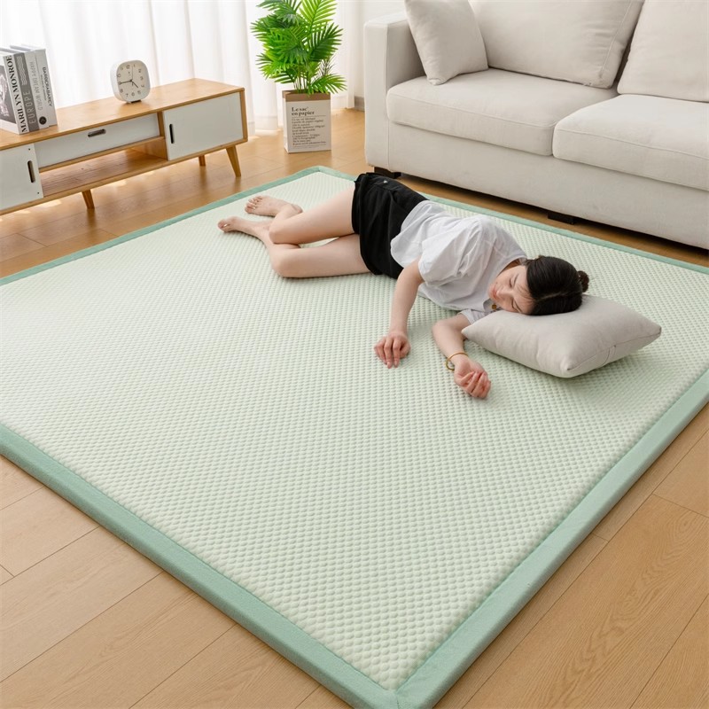 Estera de seda de hielo de temporada de verano, tapete de piso, piso de piso de dormitorio doméstico, artefacto, tapete de ratán de tatami, tapete suave, nuevo estilo 2025