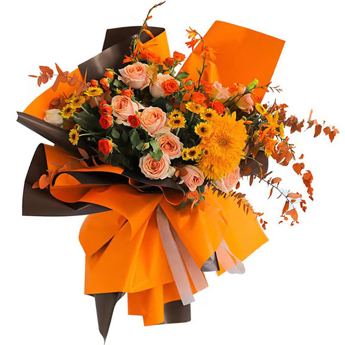 Factory wholesale diy flower wrapping material two-color waterproof floral flower shop gift wrapping paper flower packaging Ouya paper