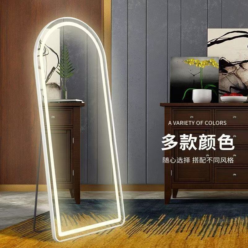 Espejo de suelo inteligente de cuerpo completo dormitorio de vestuario doméstico de mujer con lámpara LED colgada de pared inducción táctil image 4