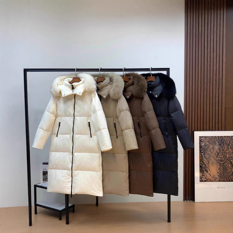 2025 Winter New Style down Jacket with Hood, Long Over-The-Knee, Thickened, Oversized, Extra-Long Quilt, White Goose down Coat, Trendy 2025 Winter New Style down Jacket with Hood, Long Over-The-Knee, Thickened, Oversized, Extra-Long Quilt, White Goose down Coat, Trendy